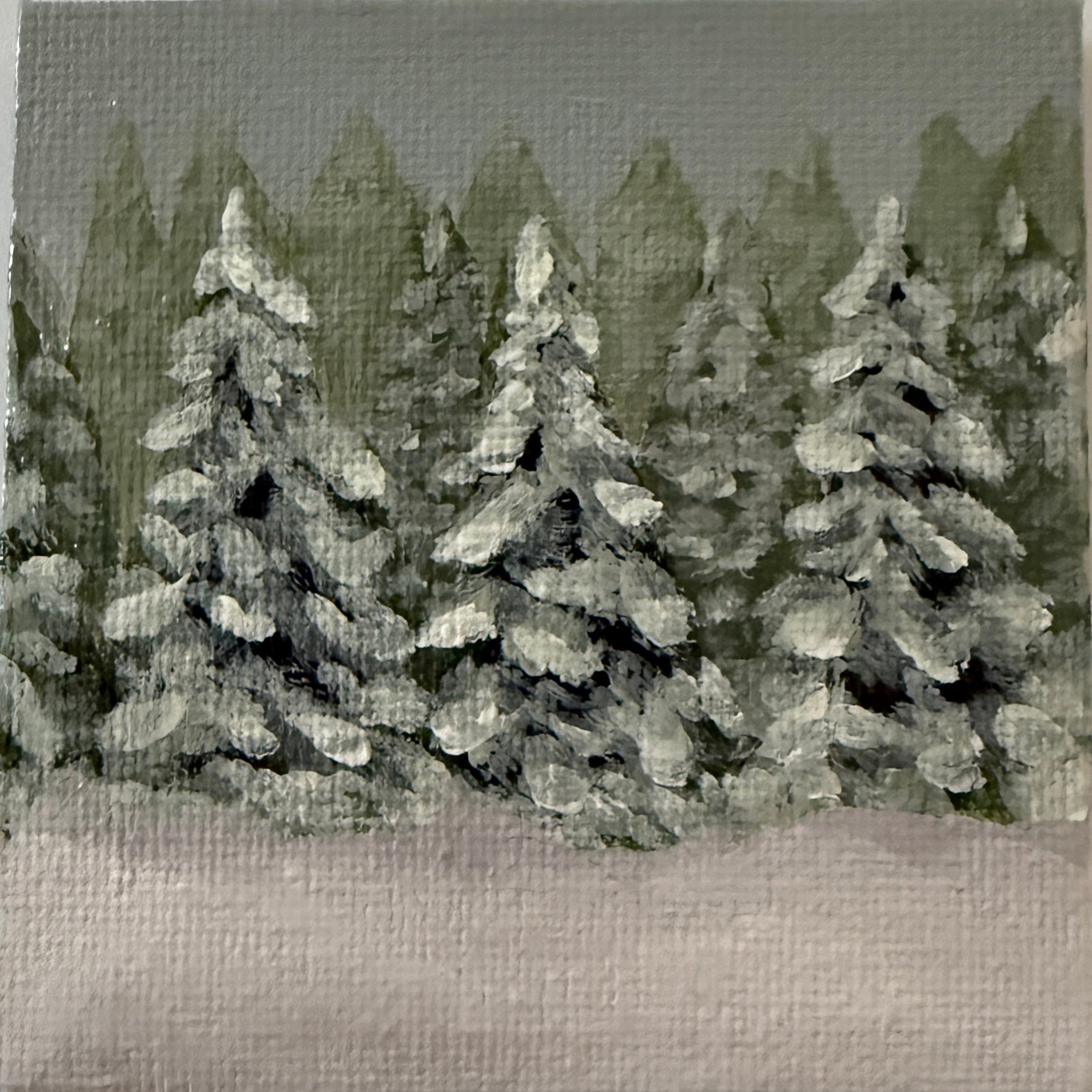 Snowy Forest shown in the Holiday Mantel